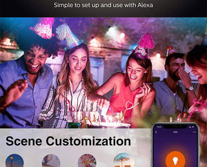 Touchmi 2024 New Arrival thiết kế thông minh ánh <span class=keywords><strong>s</strong></span>áng bóng đèn B22 E27 E26 LED RGB đèn làm việc với <span class=keywords><strong>Alexa</strong></span>/Google nhà - Product Image 4