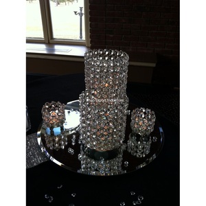 Bougeoir votif en cristal argenté de forme carrée pour décoration de table de mariage de Noël centres de table de luxe - Product Image 3