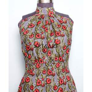 Robe midi sans manches en coton pour femme, style occidental, lavable, multicolore, à imprimé floral uni, élégante, mignonne et douce, idéale pour les fêtes d'été - Product Image 1