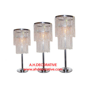 Candelabro colgante de cristal brillante para decoración del hogar, 3 placas de plata para boda - Product Image 6