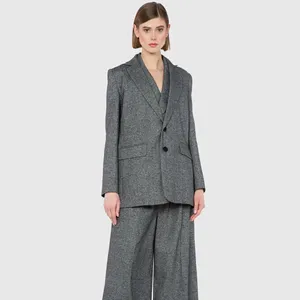 Women Blazer & Suit Customizable Elegant 2023 Black Color Occasion Wear High Quality Crepe Fabric Hot Four Seasons