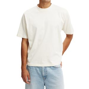 Camiseta Corta Blanca para Hombre, Algodón Suave, Transpirable, Cómoda, con Impresión de Logotipo Disponible, Camiseta Corta Moderna para Hombre - Product Image 1