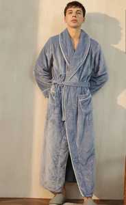 เสื้อคลุมอาบน้ำผ้ากำมะหยี่หนาสำหรับ100%, เสื้อคลุมอาบน้ำผ้าฝ้ายวาฟเฟิลและผ้าไหมไซส์ XL สำหรับผู้หญิงและผู้ชายชุดคลุมโรงแรมคู่สไตล์ฤดูร้อน - Product Image 5