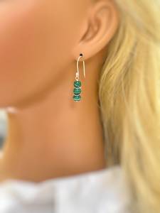 Nuevo diseño malaquita piedra preciosa Boho plata esterlina verde pendiente joyería al por mayor en línea piedra preciosa 925 pendiente de plata esterlina - Product Image 4