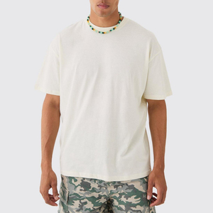 2024 vente en gros hommes Fitness 100% coton microfibre T-Shirt 260Gsm arrondi col rond manches courtes avec motif imprimé - Product Image 2