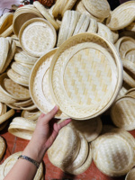 Panier à égoutter en bambou plat sculpté, haute qualité, fait main au Vietnam, plateau à boissons, séchoir à céréales, plateau à fruits, vaisselle de salon