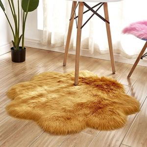 Tapis décoratif moderne en laine et soie, à poils de 5-6 mm, en forme de fleur, touffeté, pour la maison - Idéal pour la décoration de la chambre d'enfant - Product Image 5