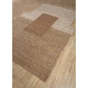 พรมปูพื้นลายเรียบสีเบจและสีน้ำตาล ทำจากปอกระเจาและป่าน รุ่น PKJT-43 สำหรับใช้ในบ้าน ลายแบบนามธรรม - Product Image 2