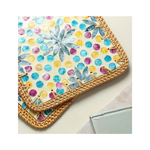 Manteles de mesa de algodón con estampado negro hecho a mano tropical 13x18 pulgadas 200 GSM GOTS certificado bordado resistente a las manchas India OEM ODM - Product Image 5