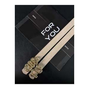Ceinture pour femme 2-en-1 avec boucle anneau et boucle serpent, pour pantalon, veste, robe - Beige - Product Image 4