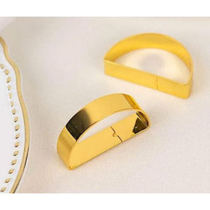 Nouvel arrivage Anneau de serviette en or de conception classique Porte-serviettes décoratif Clip de serviette pour dîner Anniversaire Décoration de table Clip de serviette - Product Image 2