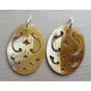 Pendiente de cuerno y resina para mujer, joyería de cuerno natural, uso diario, desgaste de ojo de búhos, embalaje gratuito personalizado - Product Image 6