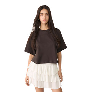 Crop top streetwear moderne pour femmes, élégant, mignon, tendance, léger, doux, en maille côtelée, confortable, été, écologique, respirant - Product Image 1