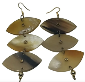 Pendientes de cuerno de Búfalo con diseño personalizado, joyería hecha a mano 100%, pendientes de gota de cuerno de búfalo y buey Natural - Product Image 1