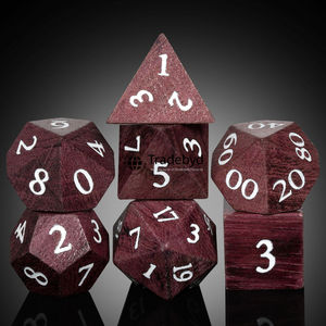 Dés polyédriques en bois naturel, ensemble de 7 pièces, écologiques, durables, pour jeux de société, RPG, collectionneurs, Tradebyd - Product Image 2