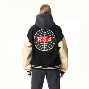 Colegio personalizado en blanco lana bordado parches Logo Letterman béisbol bombardero Varsity chaquetas - Product Image 4