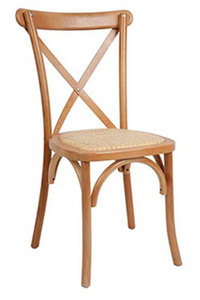 Rossa Eco-Friendly Outdoor <b>Rustic</b> Cross-back <b>Dining</b> <b>Chair</b> Made From Solid Teak Wood Frame Woven Rattan Seat with Natural Finish - Product Image 5