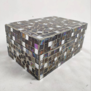 กล่องเครื่องประดับทำด้วยมือแบบโมเสคสุดหรูทำจากกระเบื้องคริสตัลสีสันสดใสที่ไม่ซ้ำใครงานฝีมือแก้วสำหรับตกแต่งบ้านของขวัญขายส่ง - Product Image 1