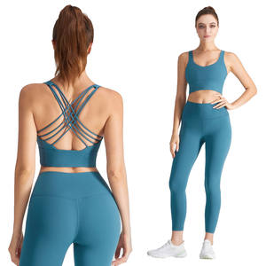 Conjuntos de gimnasio para mujer de alta calidad Logotipo personalizado Nuevo estilo de moda Tallas grandes Transpirable Sin costuras Reversible Sólido Mejor material - Product Image 1