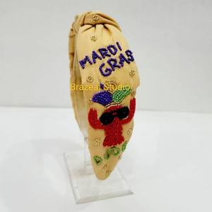 Bandeaux perlés brodés à la main de créateur pour femmes enfants accessoire de mode multicolore pour la Saint-Valentin Mardi Gras - Product Image 6