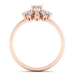 Anillo de Halo de Moissanita con Certificado GRA, Oro Sólido de 14K, Diseño Floral, Anillos de Compromiso y Promesa para Mujer, Precio al por Mayor REYES - Product Image 4