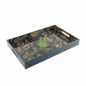 Plateau en laque vietnamienne de luxe, fait à la main, plateau en laque brillant pour la décoration de villégiatures et de villas, fabricant OEM - Product Image 2