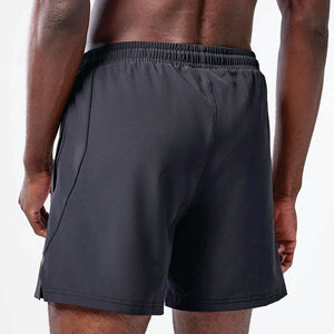 Lightweight Moisture Wicking Fabric Black Essential 5 Inch Shorts with Contour Side Panels and Inner <b>Mesh</b> <b>Pants</b> - Product Image 3
