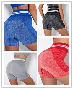 Femmes taille haute Gym Fitness ensembles sans couture serré Legging Scrunch bout à bout entraînement Yoga pantalon Top vente respirant taille élastique - Product Image 5