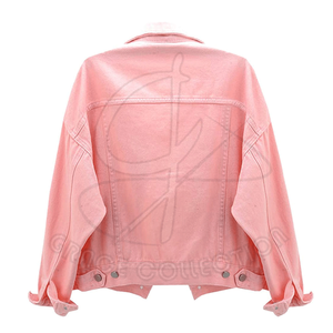 Customizable Cute Denim <b>Women's</b> Jacket with Long Sleeves & Pocket Peking <b>Jean</b> <b>Stretch</b> Knitted Clothing Embroidered Decoration - Product Image 2