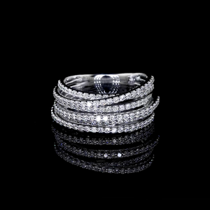 แหวนเพชรเพาะเลี้ยงแบบซ้อนสไตล์โมเดิร์น |   เครื่องประดับหรูหราสำหรับสวมใส่ประจำวันและของขวัญ - Product Image 1