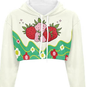 Sudadera Corta con Capucha para Mujer, Invierno, Manga Larga, Hombros Caídos, 100% Algodón, Ecológica, Secado Rápido, Venta al Por Mayor - Product Image 5