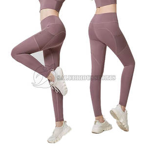 Ropa deportiva ligera para mujer, conjuntos de mallas de Yoga para Fitness, pantalones de secado rápido transpirables de cintura media con patrón sólido elástico en cuatro direcciones - Product Image 1