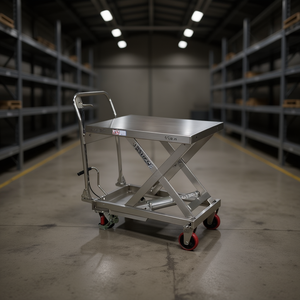 Stainless Steel Scissor Lift <b>Table</b> 30x48 Inch Hydraulic Height <b>Adjustable</b> Industrial Cart - Product Image 3