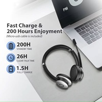 Auriculares Inalámbricos de Oficina de Alta Calidad BT-782, Auriculares Inalámbricos Dobles con Cancelación de Ruido Ai
