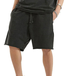 Shorts en velours côtelé délavé pour homme, 100 % coton, couleur unie personnalisable, respirant, coupe ample, style hip-hop streetwear, élastique - Product Image 3
