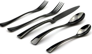 Nouvel arrivage de couverts en satin noir poli miroir couverts de qualité supérieure pour les fêtes comprenant un ensemble de couteaux à steak INDIEN - Product Image 5