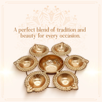 Urli Diya en fer traditionnel de meilleure qualité avec 6 Diyas attachés Original Indian Factory Home Decor pour Pooja Festivals