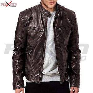 Chaquetas de cuero de talla grande para hombre, abrigos de cuello alto, chaquetas de motociclista, ropa de moda - Product Image 6