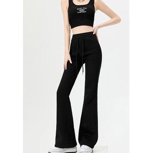 Pantalon en jersey de coton pour femmes Legging doux à cordon personnalisé pour femmes bas de jogging naturel pantalon surdimensionné - Product Image 4