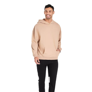 Sweat à capuche pour homme avec doublure intérieure douce et tissu épais, pull de haute qualité avec épaules tombantes, coupe urbaine et design uni - Product Image 1