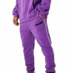 Personnalisé 220g 100% Coton Polaire Surdimensionné Solide Respirant À Capuche Jogger Ensemble Hiver Haute Qualité Survêtements Hommes 2 Pièces - Product Image 6