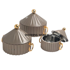 ชุดหม้อสแตนเลสสามชิ้นหม้อไฟทรงกลมดีไซน์เนอร์หรูหราหม้ออุ่นอาหารเดือนรอมฎอน - Product Image 2