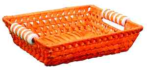 Plateau de service tissé à la main en feuille de palmier à prix économique avec poignée confortable paniers tissés pour chambre salon salle de bain - Product Image 3