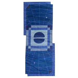 Alfombras de Lana Grandes Brahmaand Azules JBR-7008, Diseño Geométrico de Diamantes Anudado a Mano para Sala de Estar, Pasillo, Diseño Rectangular - Product Image 1