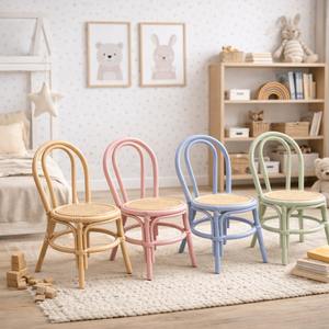 Sillas infantiles de ratán para sala de juegos y dormitorio, muebles de asiento de gran calidad, silla pequeña de mimbre para niños - Product Image 6