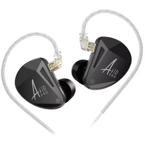 <span class=keywords><strong>KZ</strong></span> <span class=keywords><strong>AS10</strong></span> <span class=keywords><strong>PRO</strong></span> 5BA IEM écouteurs intra-auriculaires filaires HiFi basse moniteur stéréo écouteurs casque avec câble audio détachable plaqué argent - Product Image 1