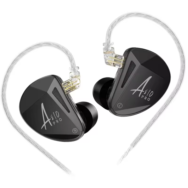 KZ AS10 PRO 5BA IEM Wired HiFi In-Ear Earphones Bass Stereo Monitor Earbuds Headphone with Silver-plated Detachable Audio Cable