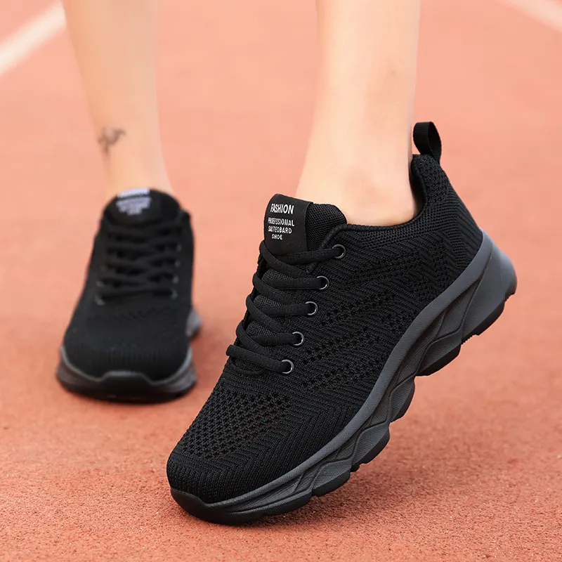 Zapatillas de correr deportivas de punto de malla ultraligeras para mujer, ligeras, cómodas para todas las estaciones, para corredores de primavera, verano e invierno