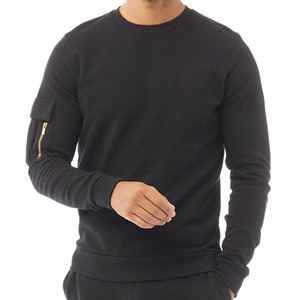 Vente en gros de sweats de jogging en coton épais avec logo personnalisé pour hommes sweats à capuche d'hiver noirs - Product Image 1