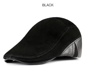 Bérets d'hiver pour hommes Casquettes décontractées en cuir véritable Casquettes rétro Bérets Chapeaux Chapeau de papa Casquette en peau de mouton - Product Image 1
